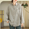 GYH 6152格子休闲上衣长袖衬衫舒适衬衣 商品缩略图3
