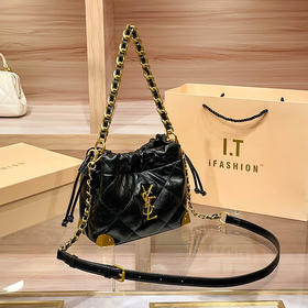 丁摩 水桶包女新款时尚高级感网红链条小香风单肩斜挎小包5ZF-9153