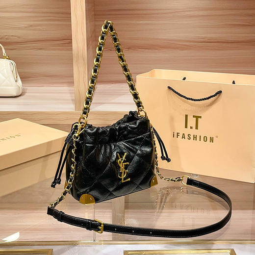 丁摩 水桶包女新款时尚高级感网红链条小香风单肩斜挎小包5ZF-9153 商品图0