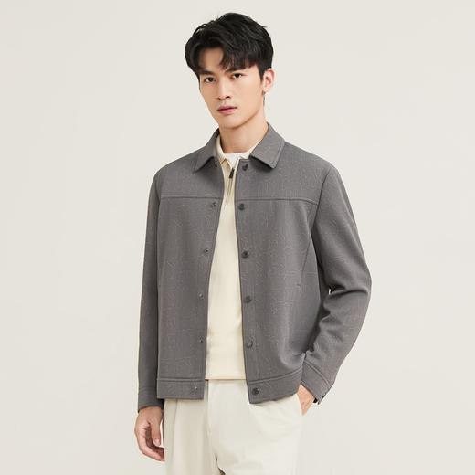 【华夫格提花茄克】柒牌夹克男士秋冬新款商务休闲男装翻领外套129K70710 商品图1