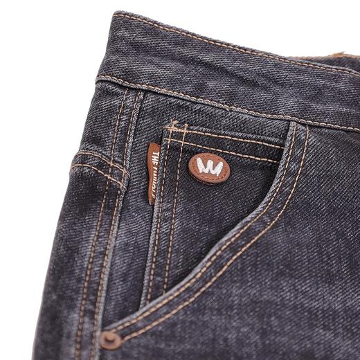 半身缘男裤 秋季简后袋绣花柔软保暖合体版牛仔裤253201U10130077 商品图2