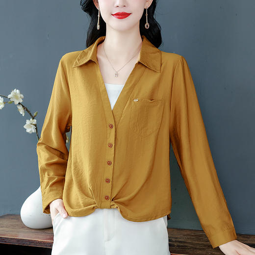 KQL B41N9909衬衫假两件长袖时尚妈妈装显瘦小衫 商品图0