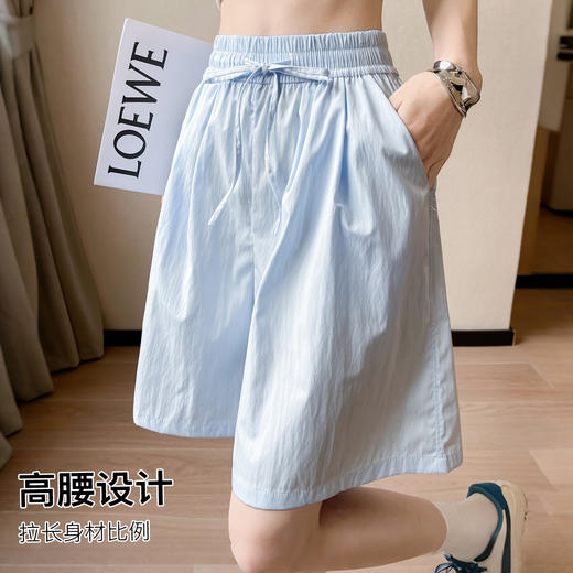 薄款短裤冰丝山本休闲裤女时尚洋气系带松紧腰宽松舒适显瘦可外穿1395山本五分裤 商品图3