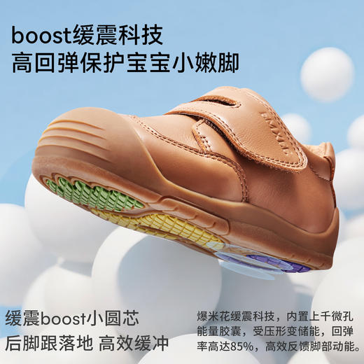 【婴童服配】嫚熙稳稳鞋儿童鞋防滑学步鞋男宝宝女童牛皮革魔术贴鞋子 商品图2