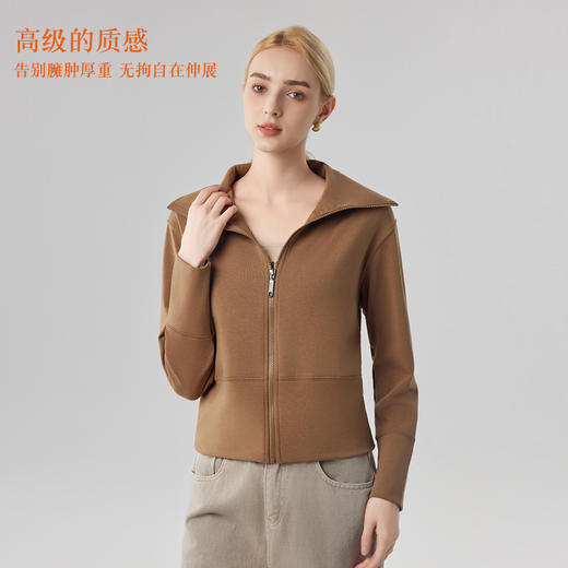 【合作款】女砂洗全拉链翻领外套 商品图1