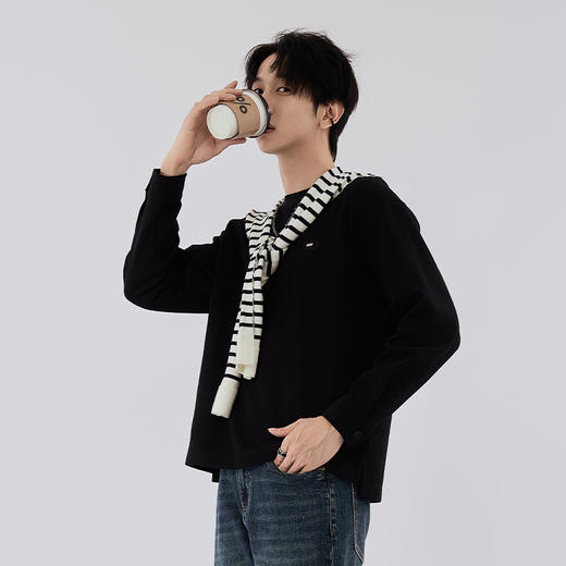 【新品上新】HX 秋季圆领长袖T恤Z102530004101/02 商品图2