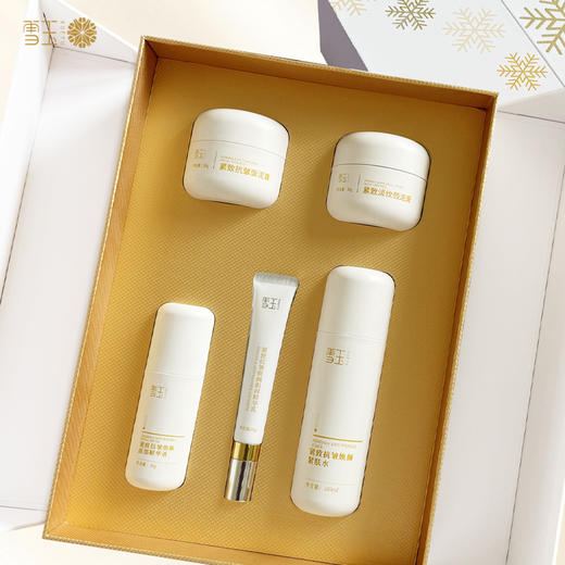 【到手5件】雪玉紧致抗皱套装  紧肤水100ml+精华30g+眼霜20g+面泥50g+颈泥30g 商品图5