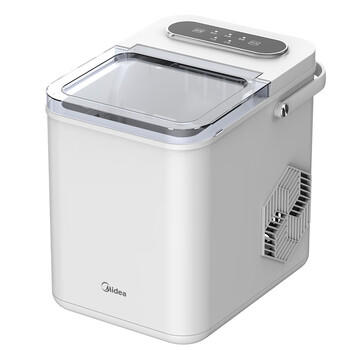 美的（Midea）制冰机 家用小型冰块全自动UV杀菌迷你宿舍子弹冰神器 厨房小家电1.4升 MBJ-12D17E 商品图2