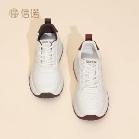 信诺时尚妈妈鞋厚底增高小白鞋舒适软底运动休闲鞋女2025秋季新款X5Q122-196