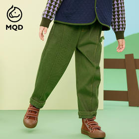 【MQD】男童秋季时尚立体装饰直筒牛仔长裤