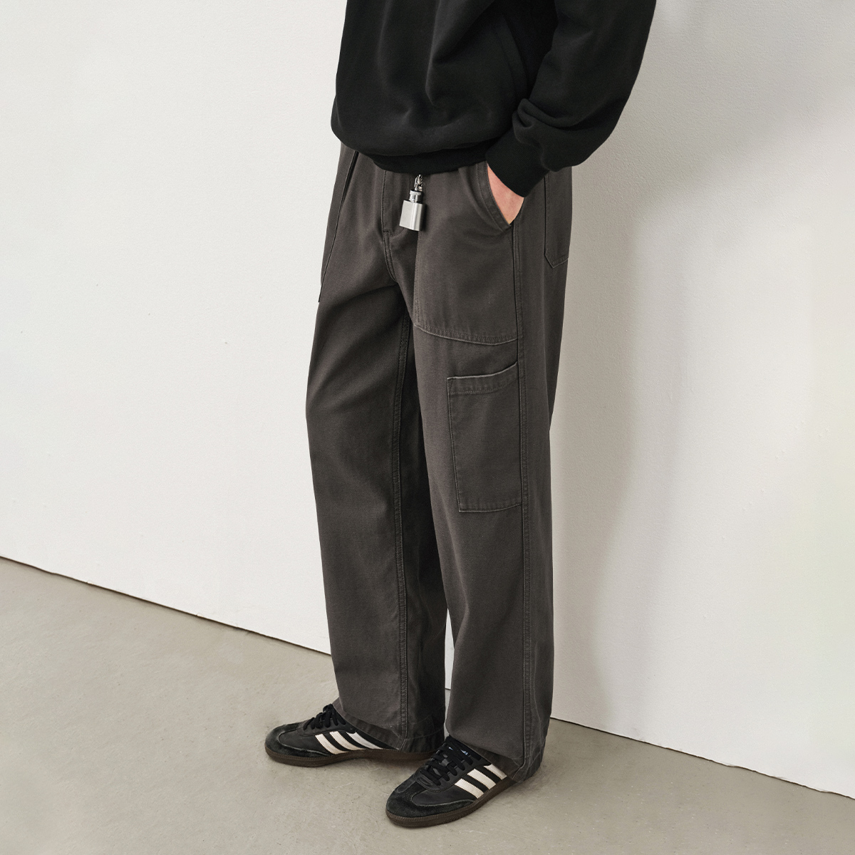 714street美式水洗做旧工装裤2025秋季垂坠感直筒裤子男士休闲裤