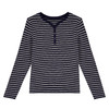丁摩 条纹长袖t恤女春秋季内搭可外穿上衣正肩v领打底衫5ZF-30109 商品缩略图4