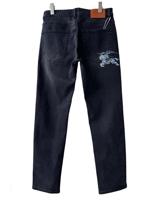 男款微弹做旧印花小直筒牛仔裤长裤007 商品图1