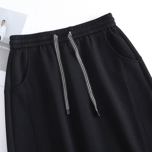 MYX垂坠感修身直筒裙开叉包臀一步裙2025年秋季新款松紧腰休闲半身裙 商品图3