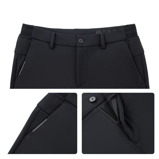 【针织弹力】柒牌男士抗皱休闲裤2025秋冬新款保暖修身直筒裤男裤129H70700 商品图3