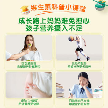 汤臣倍健青少年11-17岁复合维生素b族多种儿童维生素d3ad烟酰胺咀嚼片60片 商品图4