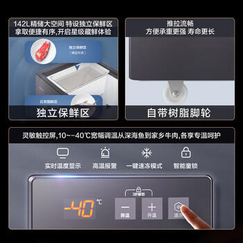 海尔（Haier）单温冰柜小型家用小冰柜减霜一级能效-40℃深冷速冻冷柜小冰箱BC/BD-142GHEPGD 商品图0