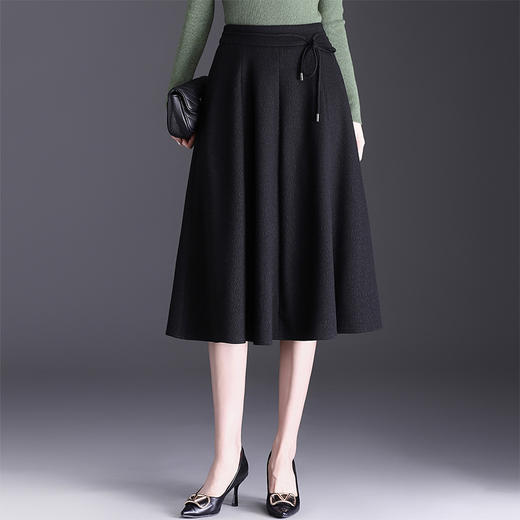 MYX中长款百褶大摆裙松紧腰洋气蓬蓬裙2025年秋季新款显瘦时尚半身裙 商品图1