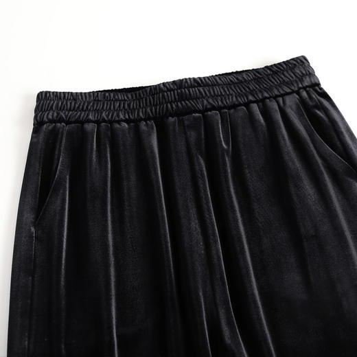 MYX蕾丝拼接垂感修身直筒裤松紧腰小个子九分裤2025年秋款洋气直筒裤 商品图3