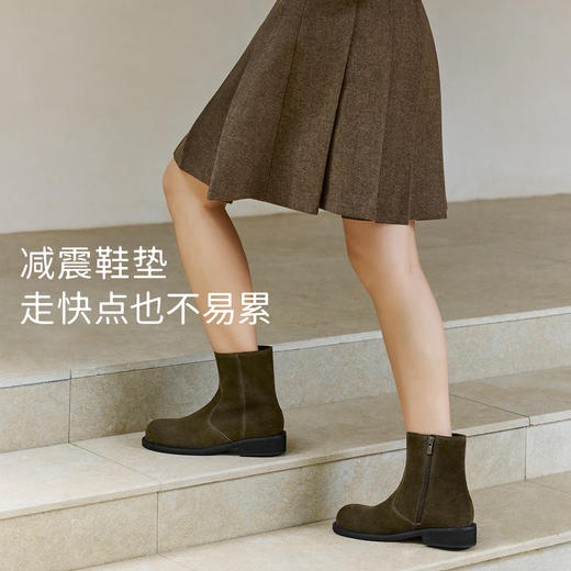 7or9短靴切尔西靴秋冬暖靴苔藓（跟高3.5cm） 商品图4