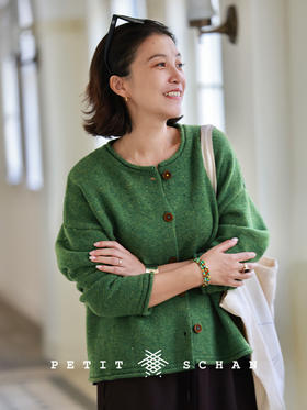 PETIT SCHAN小闪 CLO#666 New year vibe 年味儿 纯羊毛彩点纱圆领长袖针织开衫毛衣