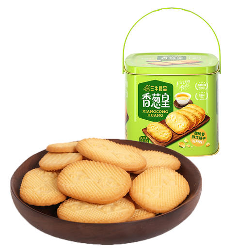 1016g香葱皇饼干 铁罐装 下午茶休闲零食 商品图0