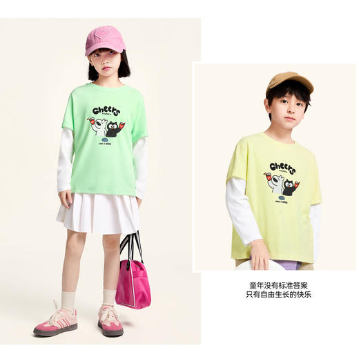 Annil联名款【阿耀和黑宝】男女童圆领长袖针织衫秋季新款安奈儿童装EM531713&EM531714 商品图1