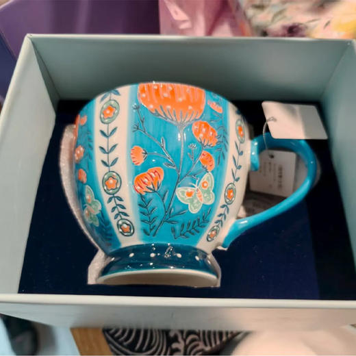 【超市】JOYYE旅绘丛林早餐杯蓝色-450ML 商品图0