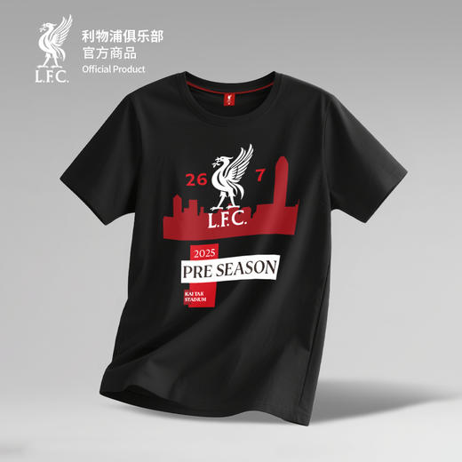【官方正版】利物浦俱乐部 | 香港季前赛黑色T恤圆领纪念款短袖 商品图1