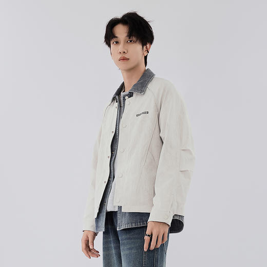 【新品上新】HX 秋季假两件翻领茄克衫外套C105530025101 商品图2