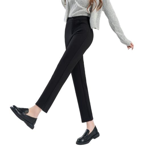 丁摩 【直筒小黑裤】哥弟面料高腰西装裤女春直筒显瘦窄版拉链休闲裤子6ZF-C066 商品图4