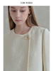 ForPoem 现货 25/FW原创设计玻璃花扣斜门襟木耳边小香风羊毛外套 商品缩略图4