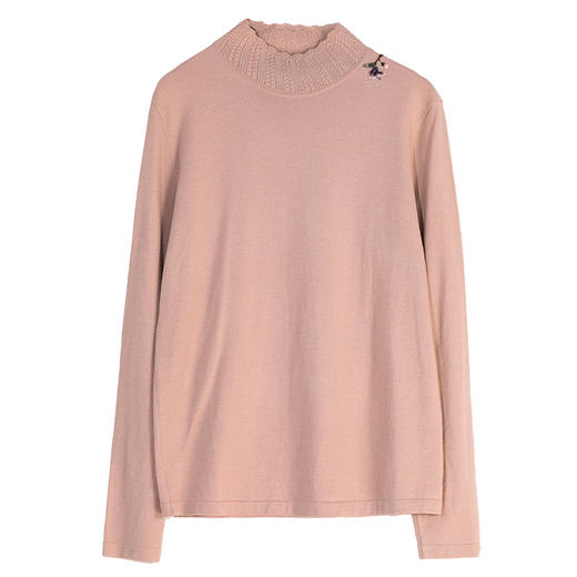 牧衣游原创 绵羊毛手工刺绣套头衫柔软舒适打底内搭毛织上衣 花域 商品图4