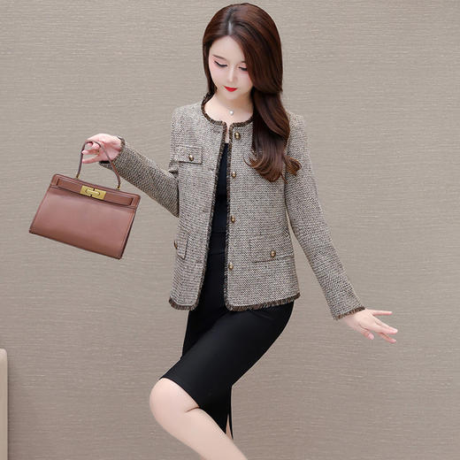 QYM G2403-Y小香风外套单排扣休闲上衣 商品图1