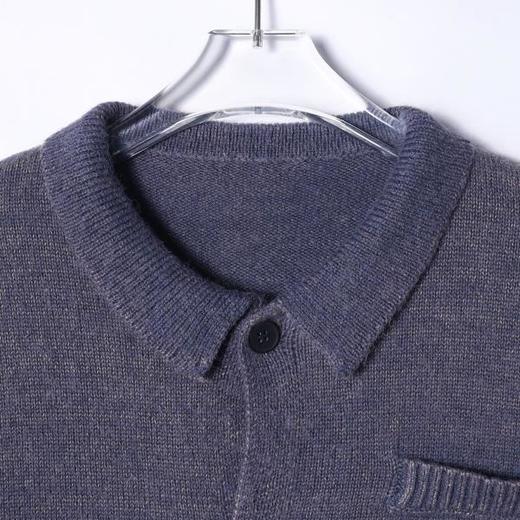 72536SDSA男士秋冬新款痞帅男装基础款复古毛衣简约纽扣翻领开衫针织衫 商品图2