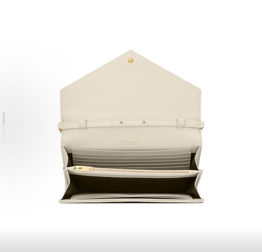 SAINT LAURENT YSL CASSANDRE 金标Logo绗缝链条百搭粒面信封包牛皮 商品图4