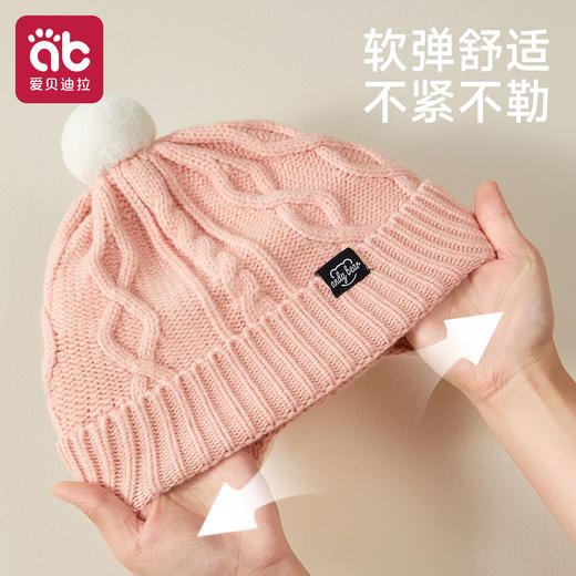 婴儿帽子一岁儿童秋冬防风针织帽男童女童外出小孩宝宝护耳毛线帽 商品图3
