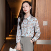 丁摩 真丝长袖衬衫春秋季新款时尚印花翻领衬衫通勤百搭上衣5ZF-3637 商品缩略图3