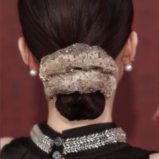 丁摩 【2个装】发圈满星镶嵌法式双层欧根纱甜美气质头花扎头发头绳女5ZF-9151 商品图2