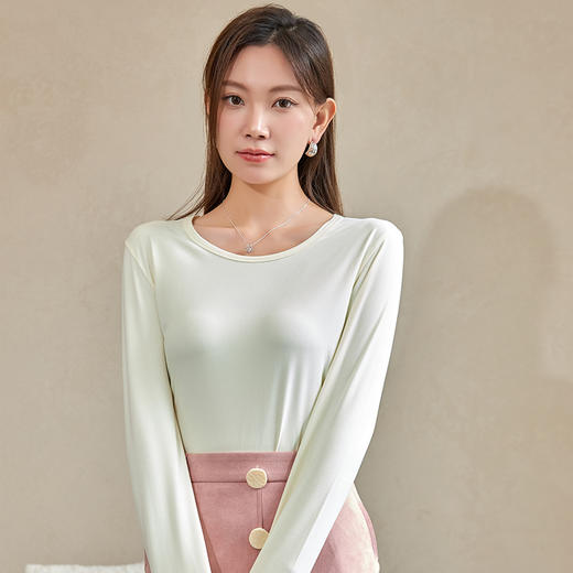 【秒杀❗️49.9抢2件🔥气质打底衫】优雅知性，百搭保暖，修身显瘦不臃肿！软糯圆领高级感面膜仿羊绒春秋季新款内搭长袖T恤女显瘦修身上衣 商品图7