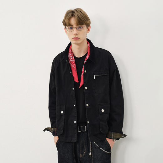 714street纯棉水洗做旧复古猎装夹克2025秋冬季巴恩风工装外套男 商品图0