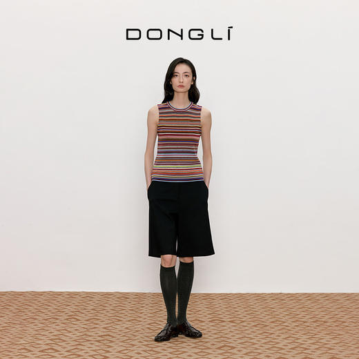东黎 • 我不被驯化 里希特条纹 山羊绒女士秋季彩条背心 5364 商品图2