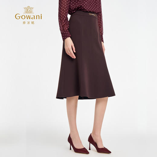 乔万尼2025秋季新品美学西梅紫鱼尾半身裙ED3D215 商品图1