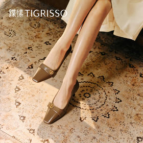 【云粉节】 BF楼蹀愫25年秋季新款方头通勤简约百搭浅口单鞋高跟小皮鞋吊牌价1498活动价949