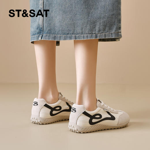 星期六复古棕色平底休闲德训鞋SSD3112T0G 商品图5