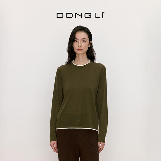 东黎 • 我不被驯化 旷野之歌 丝绒女士秋季圆领拼色套衫 5154 商品图1