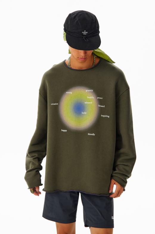 CryingCenter芥末撞色光环卷边瑜伽卫衣无螺纹宽松舒适纯棉男女款 商品图1