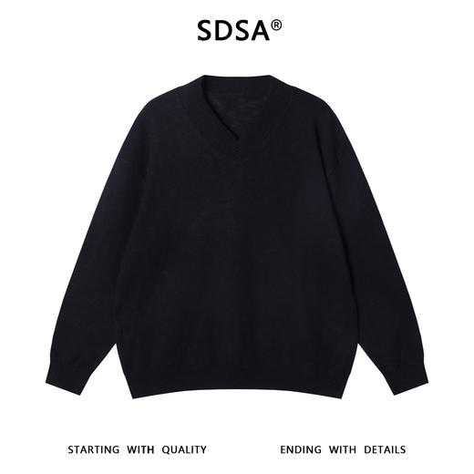 OAS806SDSA男士秋冬新款痞帅男装休闲纯色V领针织衫百搭套头毛衣时尚潮 商品图1