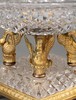 独角鹿西洋古董19世纪法国出品帝政风格天鹅造型铜鎏金精雕装饰菱格纹切割水晶果樽 商品缩略图4