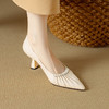 【预售5天】绝美秋季水钻褶皱温柔时尚单鞋新款尖头细跟高跟优雅浅口小皮鞋DB&M6555 商品缩略图1